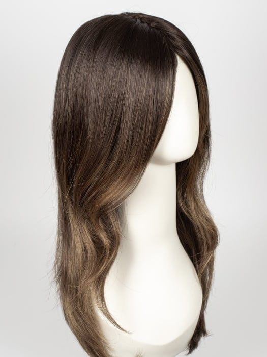 MARBLE-BROWN-LR | Medium Brown blended with Light Honey Brown and Long Dark Brown roots
