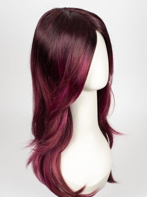 PLUMBERRY-JAM-LR | Medium plum with dark roots with mix of red/fuschia with long dark roots