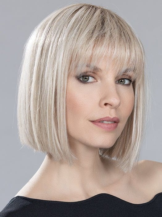 CLEO by Ellen Wille in SILVER BLONDE ROOTED 60.23 | Pearl White and Lightest Pale Blonde Blend with Shaded Roots