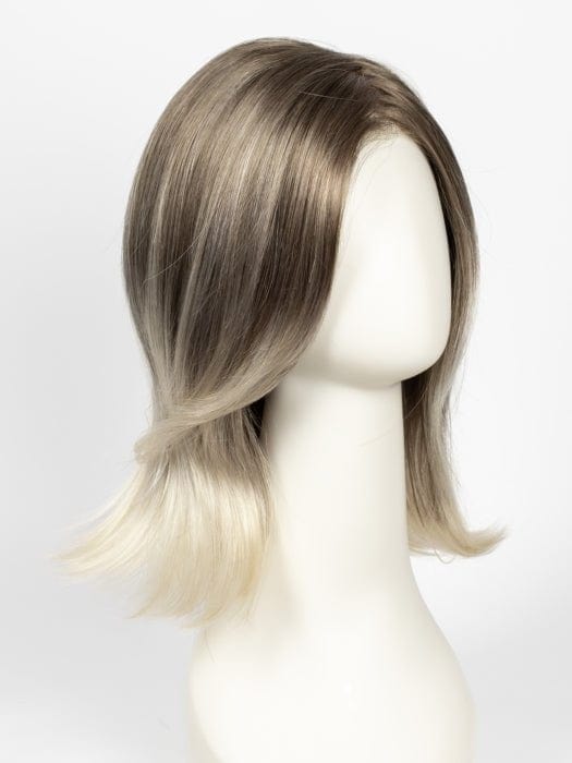 S18-60/102RO SOLSTICE | Dark Natural Ash Blonde roots to midlength, pure white with Pale Platinum Blonde midlength to ends