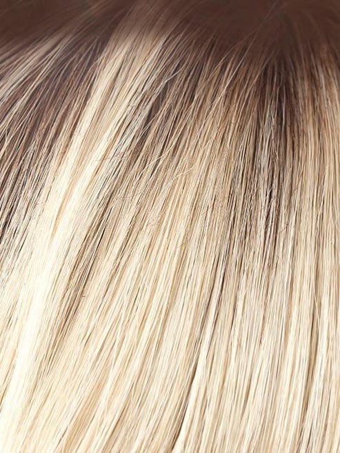 CHAMPAGNE-R | Light Beige Blonde, Medium Honey Blonde, and Platinum Blonde Blend with Dark Roots