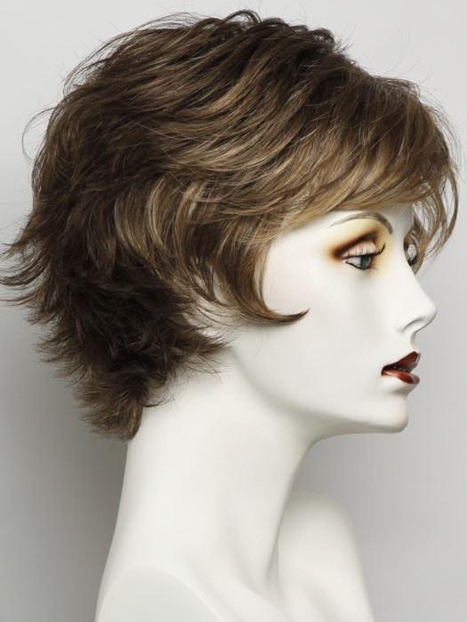 R9F26 MOCHA FOIL | Warm Medium Brown with Medium Golden Blonde Highlights Around the Face