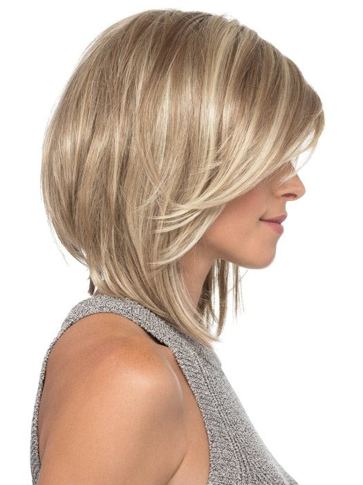 Sky is ready-to-wear with side bangs and a shoulder length cut.