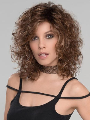 A shoulder length style full of fun bouncy curls all over.  Ready to wear and mimic the natural look or soft curly hair.
