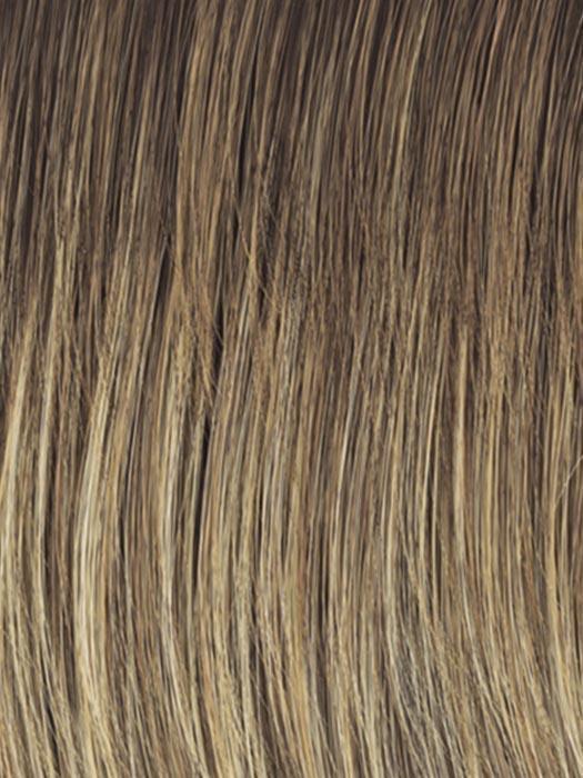 RL12/22SS SHADED CAPPUCCINO | Light Golden Brown Evenly Blended with Cool Platinum Blonde Highlights with Dark Roots
