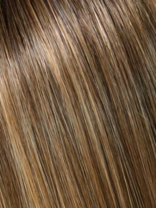 24B18S8 SHADED MOCHA | Medium Natural Ash Blonde and Light Natural Gold Blonde Blend, Shaded with Medium Brown