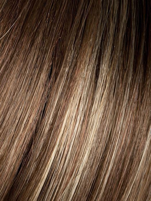LIGHT BERNSTEIN ROOTED | Light Brown base with subtle Light Honey Blonde and Light Butterscotch Blonde highlights and Dark Roots