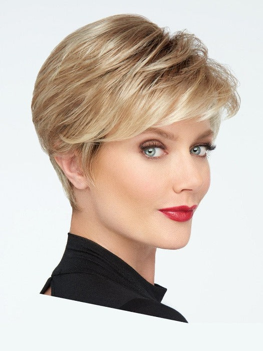 The longer, textured sides can be finger-styled behind the ears worn or swept forward for a voluminous look or gently 