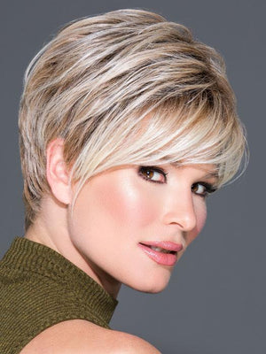 ADVANCED FRENCH by Raquel Welch in 19/23SS SHADED BISCUIT | Light Ash Blonde Evenly Blended with Cool Platinum Blonde with Dark Roots