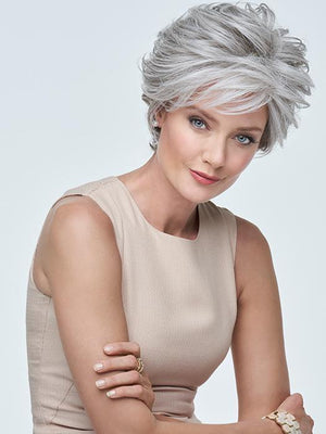 READY FOR TAKEOFF by Raquel Welch in RL51/61 ICED GRANITA | Lightest Grey Progresses to a Deep Grey at the Nape