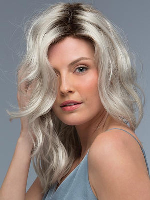 OCEAN by Estetica in SILVERSUN/RT8 | Iced Blonde with Soft Sand & Golden Brown Roots