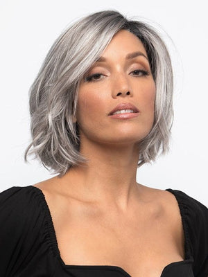 SAGE by Estetica in CHROMERT1B | Gray and White w/25% Medium Brown Blend and Off-Black Roots