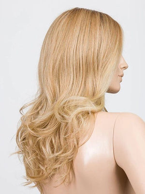 SAHARA-BEIGE-ROOTED 26.20.25 | Light Golden Blonde, Light Strawberry Blonde, and Lightest Golden Blonde blend with Dark Shaded Roots