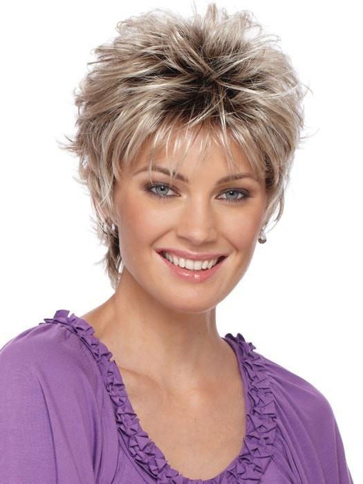 Softly curled spiky capless shag synthetic wig