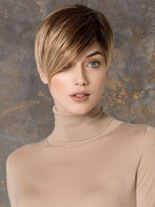 DISC by Ellen Wille in DARK-SAND-ROOTED | Light Brown Base with  Lightest Ash Brown and Medium Honey Blonde Blend and Dark Roots