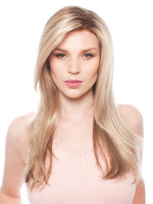 ZARA by Jon Renau in 12FS8 SHADED PRALINE |  Light Gold Blonde and Pale Natural Blonde Blend, Shaded with Dark Brown