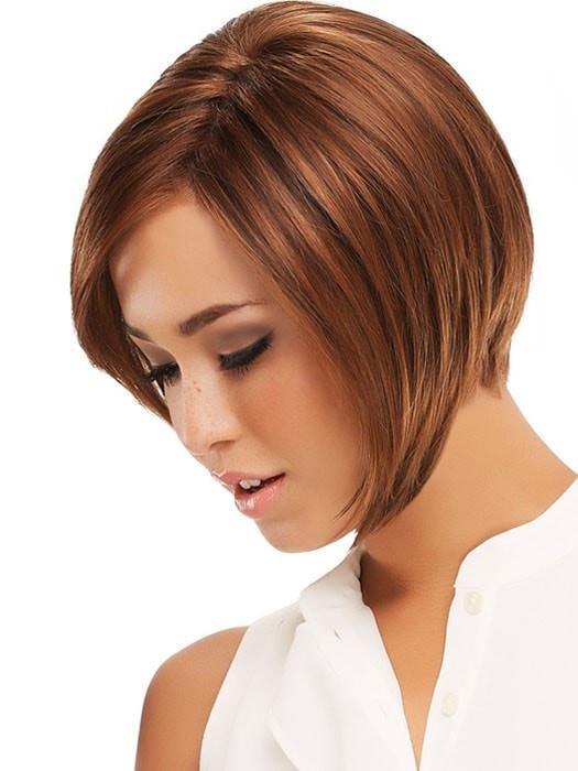 The cut is beautifully angled to be longer in the front and shorter in the back