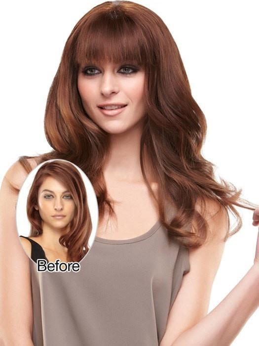 EASIFRINGE by easihair in 8/30 COCOA TWIST | Medium Natural Gold Brown and Natural Red-Gold Blend