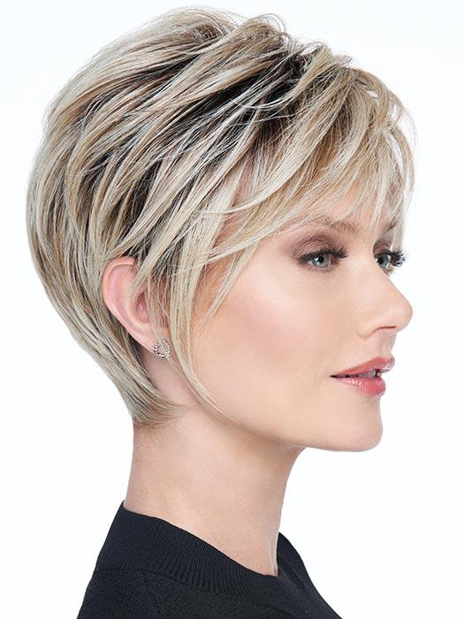 A contemporary short styleincludes a sculpted back for a stunning profile and shorter waved layers in the crown for fullness and texture