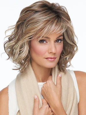 EDITOR'S PICK ELITE by RAQUEL WELCH in RL12/22SS SHADED CAPPUCCINO | Light Golden Brown Evenly Blended with Cool Platinum Blonde Highlights with Dark Roots