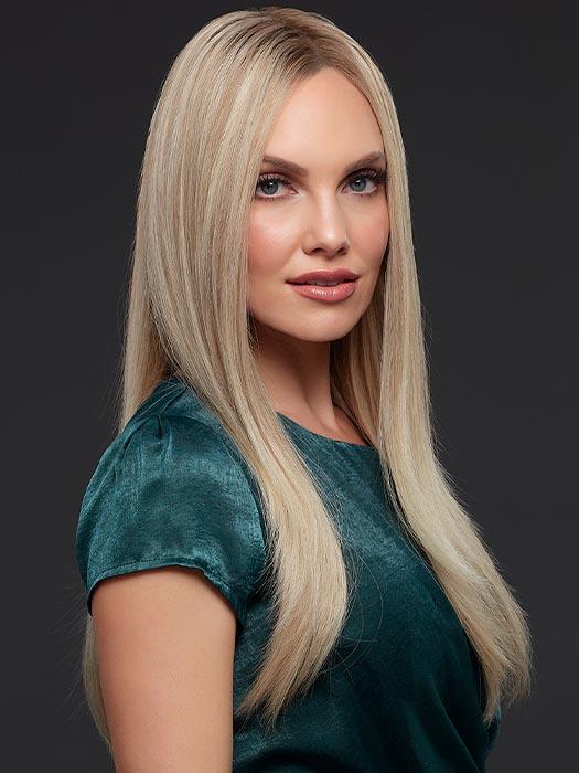 KIM by JON RENAU in FS17/101S18 PALM SPRINGS BLONDE | Lt Ash Blonde w/ Pure White Natural Violet, Shaded w/ Dk Natural Ash Blonde
