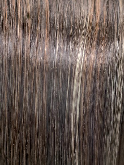 CHOCOLATE SWIRL | Dark Brown Base with Lightest Auburn and Honey Blonde evenly highlighted