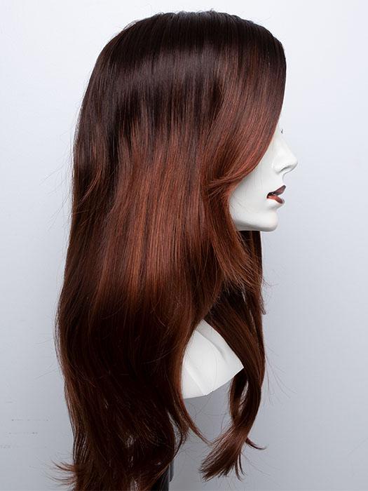 CRIMSON-LR | Dark Burgundy with Light Coppery ends and long dark roots