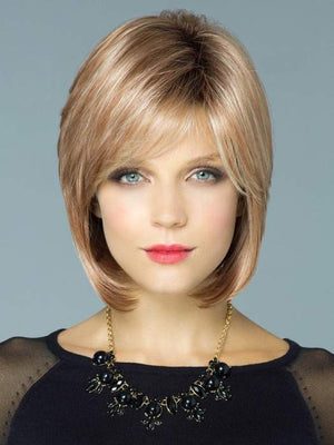 CAMERON by Rene of Paris in NUTMEG-R | Rooted dark with honey brown base with platinum blonde highlight