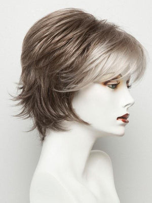 SANDY SILVER | Medium Brown Transitionally Blending to Silver and Dramatic Silver Bangs