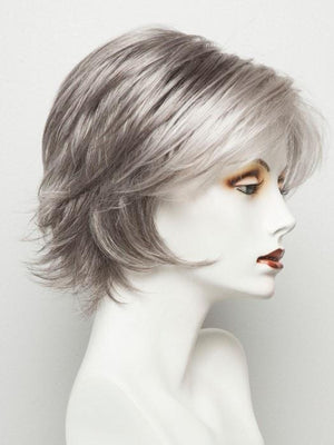 SILVER STONE | Silver Medium Brown blend that transitions to more Silver then Medium Brown then to Silver Bangs